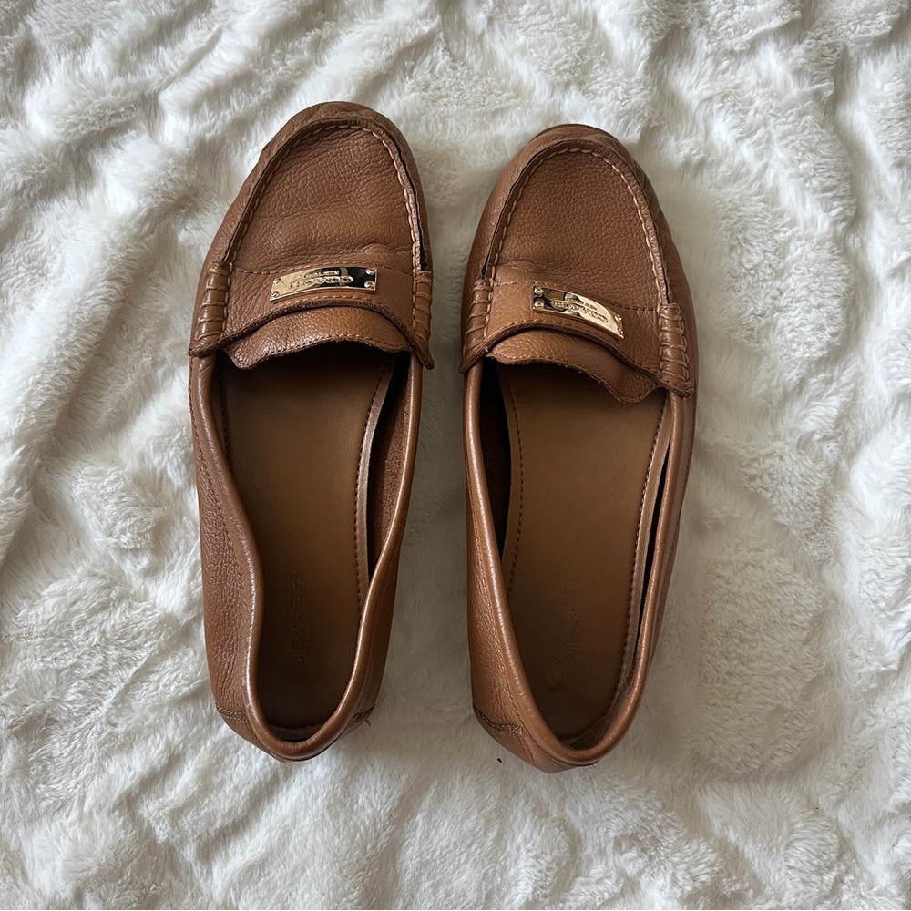 Coach Tan Leather Loafers